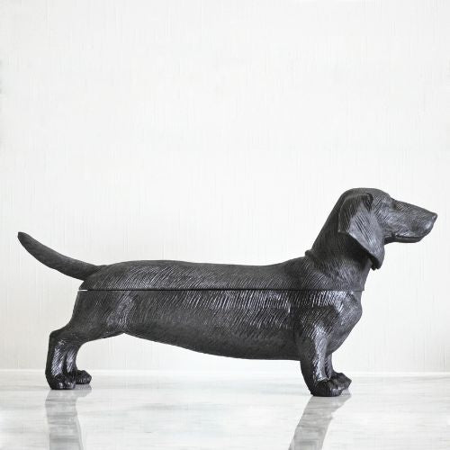 White Moose Dachshund Black Secret Bowl