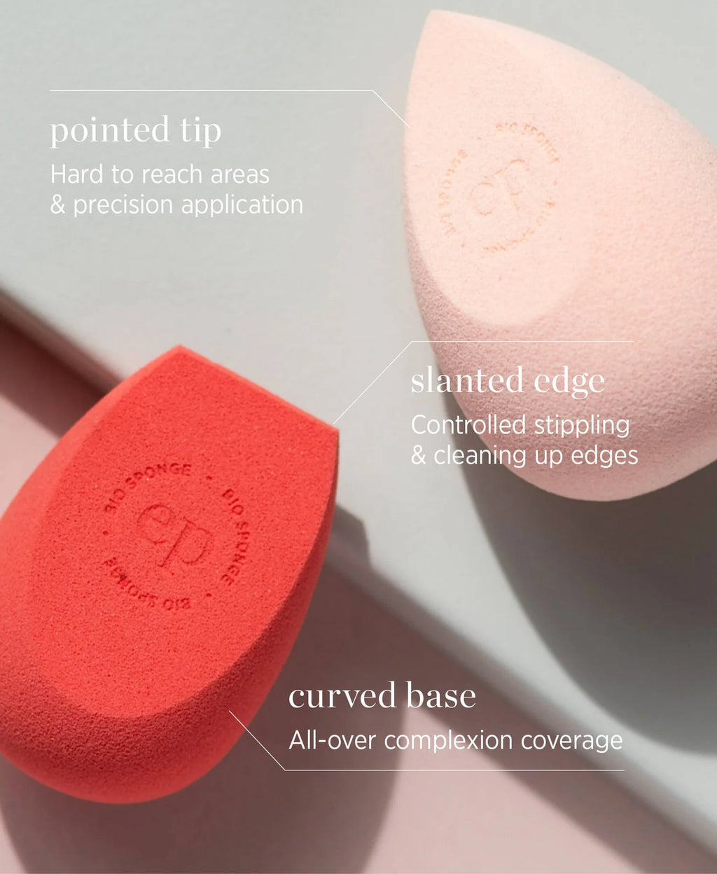 A versatile beauty sponge made entirely from plant-based biodegradable materials! All-Beauty Bio Sponges are firm but still soft, giving skin a seamless streak-free finish, and instantly enhance your favourite makeup product. The pointed sponge is designed to cover blemishes & for precise makeup application