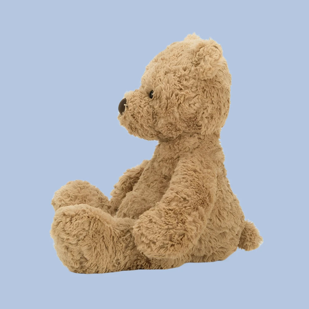 ๐ป Meet Jelly Catโs Bumbly Bear! ๐ป This medium-sized bundle of fluff is more than just a bearโitโs a lifelong snuggle buddy and the ultimate cuddle champion! With super-soft fur and an adorably squishy belly, Bumbly Bear is perfect for kids and grown-ups who are young at heart. Whether itโs for a nap, a movie night, or just a little extra comfort, this plush friend is here for all your cozy needs. Bring home Bumbly Bear, and let the hugs begin! ๐งธ๐ซ
๐ Key Features:
	โข	Jelly Cat quality softness
	โข	Perfectly