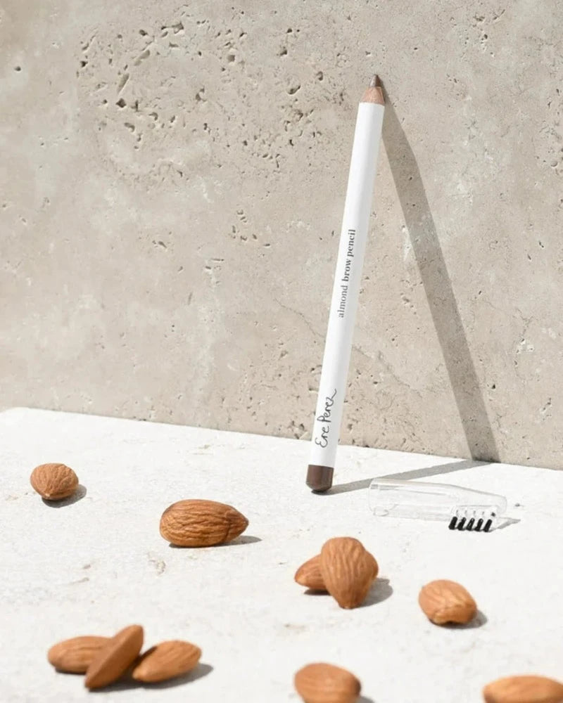 Ere Perez - Almond Brown Brow PencilFeatures an inbuilt grooming brush to tame fly-away hairs and neaten brows. One light neutral brown-stone shade that will suit everyone.