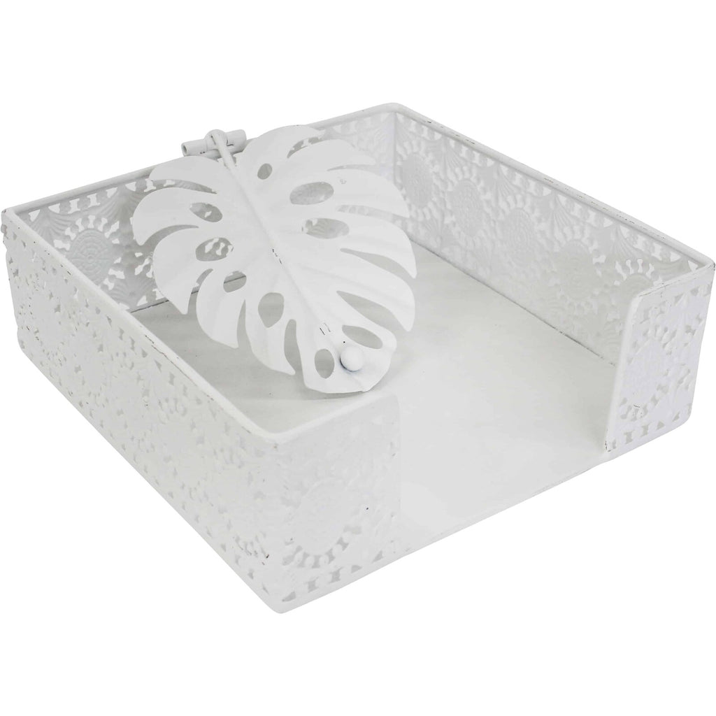white daisy napkin holder