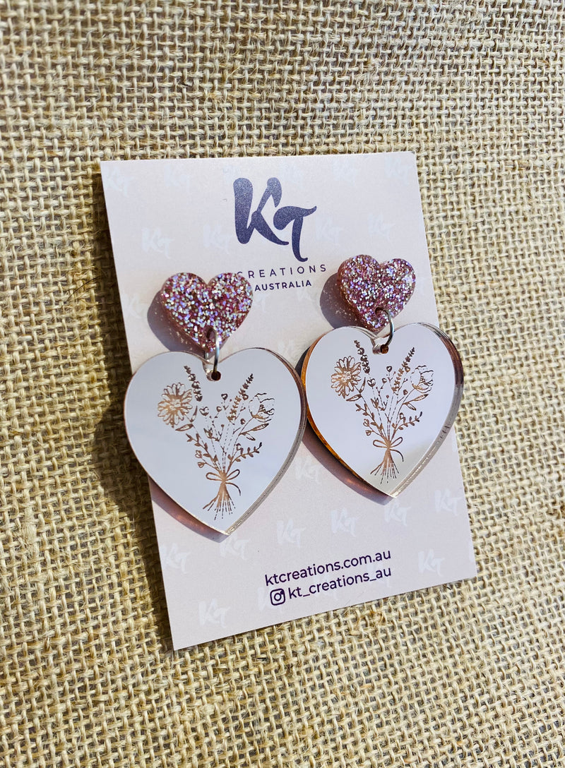 Engraved Heart Earrings