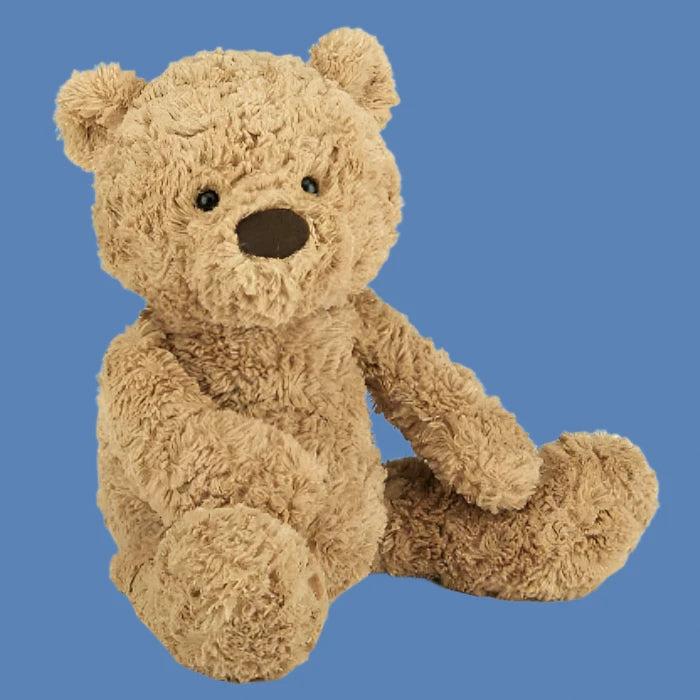 🐻 Meet Jelly Cat’s Bumbly Bear! 🐻 This medium-sized bundle of fluff is more than just a bear—it’s a lifelong snuggle buddy and the ultimate cuddle champion! With super-soft fur and an adorably squishy belly, Bumbly Bear is perfect for kids and grown-ups who are young at heart. Whether it’s for a nap, a movie night, or just a little extra comfort, this plush friend is here for all your cozy needs. Bring home Bumbly Bear, and let the hugs begin! 🧸💫

🌟 Key Features:

	•	Jelly Cat quality softness
	•	Perfectly 