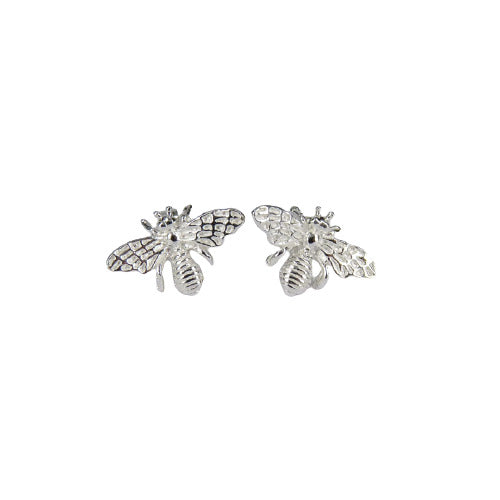 sterling silver bee stud earrings