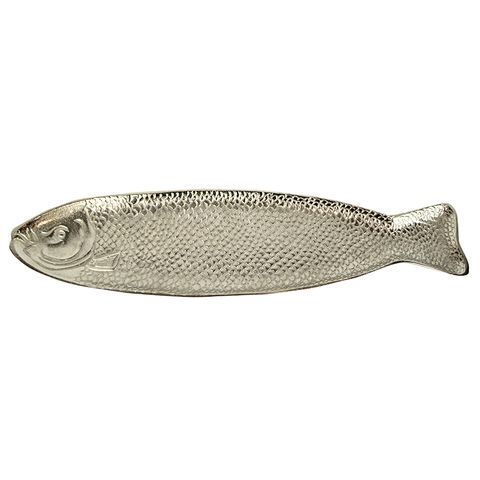 finn fish metal platter